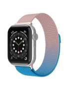 For Apple Watch Series 10 42mm / 9 8 7 41mm / 6 5 4 SE SE (2022) SE (2023) 40mm / 3 2 1 38mm Mesh Milanese Bracelet Watch Band Gradient Magnetic Strap Replacement - Gradient Rose Gold / Blue