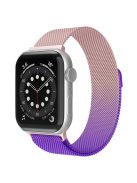 For Apple Watch Series 10 42mm / 9 8 7 41mm / 6 5 4 SE SE (2022) SE (2023) 40mm / 3 2 1 38mm Mesh Milanese Bracelet Watch Band Gradient Magnetic Strap Replacement - Gradient Rose Gold / Purple