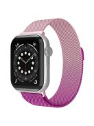 For Apple Watch Series 10 42mm / 9 8 7 41mm / 6 5 4 SE SE (2022) SE (2023) 40mm / 3 2 1 38mm Mesh Milanese Bracelet Watch Band Gradient Magnetic Strap Replacement - Gradient Rose Gold / Rose Purple