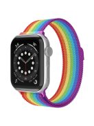 For Apple Watch Series 10 42mm / 9 8 7 41mm / 6 5 4 SE SE (2022) SE (2023) 40mm / 3 2 1 38mm Mesh Milanese Bracelet Watch Band Gradient Magnetic Strap Replacement - Rainbow