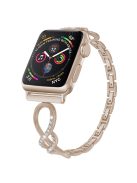 For Apple Watch Series 10 42mm / 9 8 7 41mm / 6 5 4 SE SE (2022) SE (2023) 40mm / 3 2 1 38mm Metal Anti-Wear Smart Watch Band Rhinestone Decor Wrist Strap - Gold