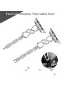 For Apple Watch Series 10 42mm / 9 8 7 41mm / 6 5 4 SE SE (2022) SE (2023) 40mm / 3 2 1 38mm Metal Anti-Wear Smart Watch Band Rhinestone Decor Wrist Strap - Silver