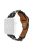 For Apple Watch Series 10 42mm / 9 8 7 41mm / 6 5 4 SE SE (2022) SE (2023) 40mm / 3 2 1 38mm Metal Chain Watch Band Top Layer Cowhide Leather Replacement Wrist Strap - Black