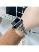 For Apple Watch Series 10 42mm / 9 8 7 41mm / 6 5 4 SE SE (2022) SE (2023) 40mm / 3 2 1 38mm Metal Smart Watch Band Bracelet Rhinestone Decor Wrist Strap Replacement - Black