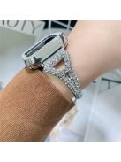 For Apple Watch Series 10 42mm / 9 8 7 41mm / 6 5 4 SE SE (2022) SE (2023) 40mm / 3 2 1 38mm Metal Smart Watch Band Bracelet Rhinestone Decor Wrist Strap Replacement - Silver