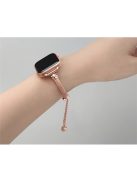 For Apple Watch Series 10 42mm / 9 8 7 41mm / 6 5 4 SE SE (2022) SE (2023) 40mm / 3 2 1 38mm Metal Smart Watch Band Bracelet Wear-Resistant Durable Wrist Strap Replacement - Rose Gold