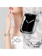 For Apple Watch Series 10 42mm / 9 8 7 41mm / 6 5 4 SE SE (2022) SE (2023) 40mm / 3 2 1 38mm Metal Watch Band Rhinestone Decorated Watch Strap - Silver