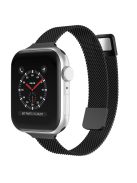 For Apple Watch Series 10 42mm / 9 8 7 41mm / 6 5 4 SE SE (2022) SE (2023) 40mm / 3 2 1 38mm Milanese Metal Strap Replacement Watch Band - Black