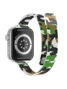 For Apple Watch Series 10 42mm / 9 8 7 41mm / 6 5 4 SE SE (2022) SE (2023) 40mm / 3 2 1 38mm Milanese Metal Strap Replacement Watch Band - Camouflage Green