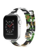 For Apple Watch Series 10 42mm / 9 8 7 41mm / 6 5 4 SE SE (2022) SE (2023) 40mm / 3 2 1 38mm Milanese Metal Strap Replacement Watch Band - Camouflage Green