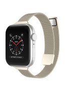 For Apple Watch Series 10 42mm / 9 8 7 41mm / 6 5 4 SE SE (2022) SE (2023) 40mm / 3 2 1 38mm Milanese Metal Strap Replacement Watch Band - Champagne Gold