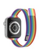 For Apple Watch Series 10 42mm / 9 8 7 41mm / 6 5 4 SE SE (2022) SE (2023) 40mm / 3 2 1 38mm Milanese Metal Strap Replacement Watch Band - Rainbow