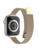 For Apple Watch Series 10 42mm / 9 8 7 41mm / 6 5 4 SE SE (2022) SE (2023) 40mm / 3 2 1 38mm Milanese Metal Strap Replacement Watch Band - Retro Gold