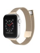 For Apple Watch Series 10 42mm / 9 8 7 41mm / 6 5 4 SE SE (2022) SE (2023) 40mm / 3 2 1 38mm Milanese Metal Strap Replacement Watch Band - Retro Gold