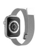 For Apple Watch Series 10 42mm / 9 8 7 41mm / 6 5 4 SE SE (2022) SE (2023) 40mm / 3 2 1 38mm Milanese Metal Strap Replacement Watch Band - Silver