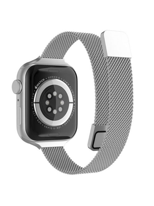 For Apple Watch Series 10 42mm / 9 8 7 41mm / 6 5 4 SE SE (2022) SE (2023) 40mm / 3 2 1 38mm Milanese Metal Strap Replacement Watch Band - Silver