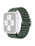 For Apple Watch Series 10 42mm / 9 8 7 41mm / 6 5 4 SE SE (2022) SE (2023) 40mm / 3 2 1 38mm Nylon Braided Watch Band Adjustable Wrist Strap Replacement - Black / Green