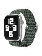 For Apple Watch Series 10 42mm / 9 8 7 41mm / 6 5 4 SE SE (2022) SE (2023) 40mm / 3 2 1 38mm Nylon Braided Watch Band Adjustable Wrist Strap Replacement - Black / Green