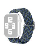 For Apple Watch Series 10 42mm / 9 8 7 41mm / 6 5 4 SE SE (2022) SE (2023) 40mm / 3 2 1 38mm Nylon Braided Watch Band Adjustable Wrist Strap Replacement - Camouflage Blue