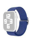 For Apple Watch Series 10 42mm / 9 8 7 41mm / 6 5 4 SE SE (2022) SE (2023) 40mm / 3 2 1 38mm Nylon Braided Watch Band Adjustable Wrist Strap Replacement - Dark Blue