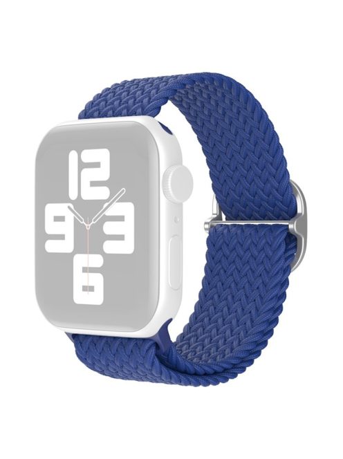 For Apple Watch Series 10 42mm / 9 8 7 41mm / 6 5 4 SE SE (2022) SE (2023) 40mm / 3 2 1 38mm Nylon Braided Watch Band Adjustable Wrist Strap Replacement - Dark Blue