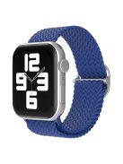 For Apple Watch Series 10 42mm / 9 8 7 41mm / 6 5 4 SE SE (2022) SE (2023) 40mm / 3 2 1 38mm Nylon Braided Watch Band Adjustable Wrist Strap Replacement - Dark Blue