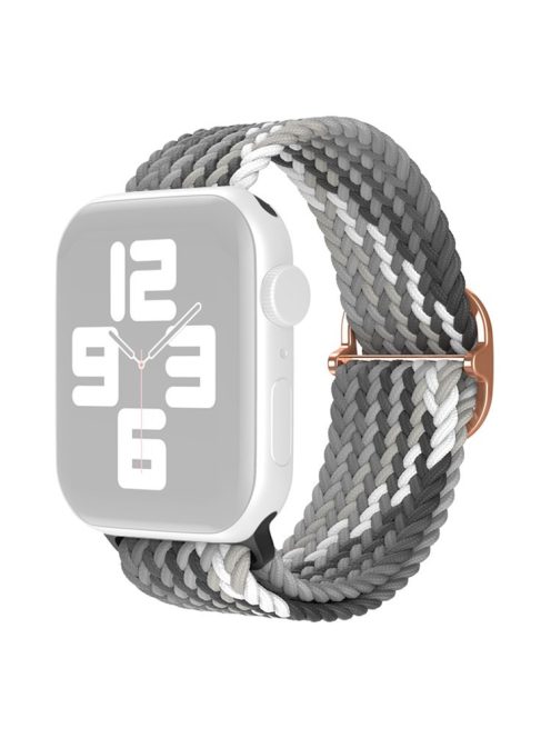 For Apple Watch Series 10 42mm / 9 8 7 41mm / 6 5 4 SE SE (2022) SE (2023) 40mm / 3 2 1 38mm Nylon Braided Watch Band Adjustable Wrist Strap Replacement - Gradient Grey