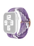 For Apple Watch Series 10 42mm / 9 8 7 41mm / 6 5 4 SE SE (2022) SE (2023) 40mm / 3 2 1 38mm Nylon Braided Watch Band Adjustable Wrist Strap Replacement - Gradient Purple