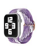 For Apple Watch Series 10 42mm / 9 8 7 41mm / 6 5 4 SE SE (2022) SE (2023) 40mm / 3 2 1 38mm Nylon Braided Watch Band Adjustable Wrist Strap Replacement - Gradient Purple