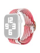 For Apple Watch Series 10 42mm / 9 8 7 41mm / 6 5 4 SE SE (2022) SE (2023) 40mm / 3 2 1 38mm Nylon Braided Watch Band Adjustable Wrist Strap Replacement - Gradient Red