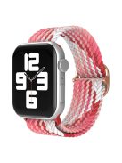 For Apple Watch Series 10 42mm / 9 8 7 41mm / 6 5 4 SE SE (2022) SE (2023) 40mm / 3 2 1 38mm Nylon Braided Watch Band Adjustable Wrist Strap Replacement - Gradient Red