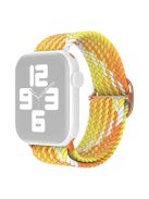 For Apple Watch Series 10 42mm / 9 8 7 41mm / 6 5 4 SE SE (2022) SE (2023) 40mm / 3 2 1 38mm Nylon Braided Watch Band Adjustable Wrist Strap Replacement - Gradient Yellow