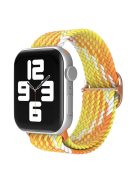 For Apple Watch Series 10 42mm / 9 8 7 41mm / 6 5 4 SE SE (2022) SE (2023) 40mm / 3 2 1 38mm Nylon Braided Watch Band Adjustable Wrist Strap Replacement - Gradient Yellow