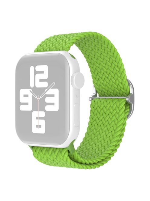 For Apple Watch Series 10 42mm / 9 8 7 41mm / 6 5 4 SE SE (2022) SE (2023) 40mm / 3 2 1 38mm Nylon Braided Watch Band Adjustable Wrist Strap Replacement - Grass Green