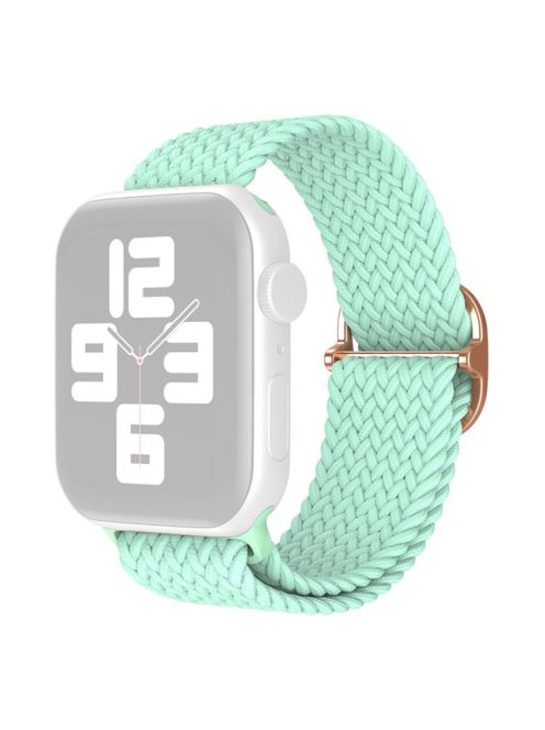 For Apple Watch Series 10 42mm / 9 8 7 41mm / 6 5 4 SE SE (2022) SE (2023) 40mm / 3 2 1 38mm Nylon Braided Watch Band Adjustable Wrist Strap Replacement - Mint Green