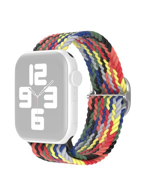 For Apple Watch Series 10 42mm / 9 8 7 41mm / 6 5 4 SE SE (2022) SE (2023) 40mm / 3 2 1 38mm Nylon Braided Watch Band Adjustable Wrist Strap Replacement - Multi-Color