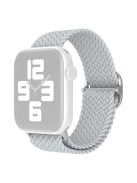 For Apple Watch Series 10 42mm / 9 8 7 41mm / 6 5 4 SE SE (2022) SE (2023) 40mm / 3 2 1 38mm Nylon Braided Watch Band Adjustable Wrist Strap Replacement - Pearl White