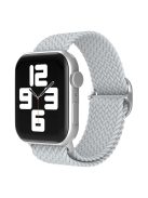 For Apple Watch Series 10 42mm / 9 8 7 41mm / 6 5 4 SE SE (2022) SE (2023) 40mm / 3 2 1 38mm Nylon Braided Watch Band Adjustable Wrist Strap Replacement - Pearl White