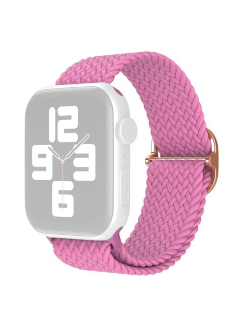 For Apple Watch Series 10 42mm / 9 8 7 41mm / 6 5 4 SE SE (2022) SE (2023) 40mm / 3 2 1 38mm Nylon Braided Watch Band Adjustable Wrist Strap Replacement - Pink Purple