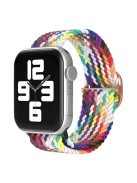 For Apple Watch Series 10 42mm / 9 8 7 41mm / 6 5 4 SE SE (2022) SE (2023) 40mm / 3 2 1 38mm Nylon Braided Watch Band Adjustable Wrist Strap Replacement - Rainbow Color