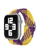 For Apple Watch Series 10 42mm / 9 8 7 41mm / 6 5 4 SE SE (2022) SE (2023) 40mm / 3 2 1 38mm Nylon Braided Watch Band Adjustable Wrist Strap Replacement - Yellow / Purple