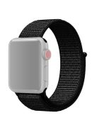 For Apple Watch Series 10 42mm / 9 8 7 41mm / 6 5 4 SE SE (2022) SE (2023) 40mm / 3 2 1 38mm Nylon Watch Band Adjustable Strap - All Black