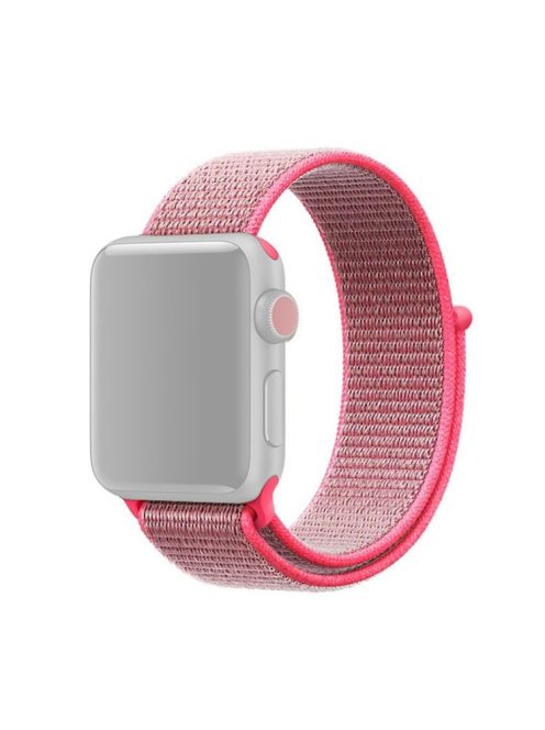 For Apple Watch Series 10 42mm / 9 8 7 41mm / 6 5 4 SE SE (2022) SE (2023) 40mm / 3 2 1 38mm Nylon Watch Band Adjustable Strap - Rose