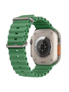 For Apple Watch Series 10 42mm / 9 8 7 41mm / 6 5 4 SE SE (2022) SE (2023) 40mm / 3 2 1 38mm Ocean Band Adjustable Silicone Sport Loop Strap - Green