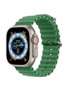 For Apple Watch Series 10 42mm / 9 8 7 41mm / 6 5 4 SE SE (2022) SE (2023) 40mm / 3 2 1 38mm Ocean Band Adjustable Silicone Sport Loop Strap - Green