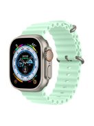 For Apple Watch Series 10 42mm / 9 8 7 41mm / 6 5 4 SE SE (2022) SE (2023) 40mm / 3 2 1 38mm Ocean Band Adjustable Silicone Sport Loop Strap - Matcha Green