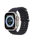 For Apple Watch Series 10 42mm / 9 8 7 41mm / 6 5 4 SE SE (2022) SE (2023) 40mm / 3 2 1 38mm Ocean Band Adjustable Silicone Sport Loop Strap - Midnight Black