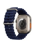 For Apple Watch Series 10 42mm / 9 8 7 41mm / 6 5 4 SE SE (2022) SE (2023) 40mm / 3 2 1 38mm Ocean Band Adjustable Silicone Sport Loop Strap - Midnight Blue