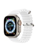 For Apple Watch Series 10 42mm / 9 8 7 41mm / 6 5 4 SE SE (2022) SE (2023) 40mm / 3 2 1 38mm Ocean Band Adjustable Silicone Sport Loop Strap - White