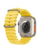 For Apple Watch Series 10 42mm / 9 8 7 41mm / 6 5 4 SE SE (2022) SE (2023) 40mm / 3 2 1 38mm Ocean Band Adjustable Silicone Sport Loop Strap - Yellow